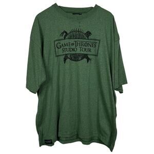 Game of Thrones Studio Tour Green Unisex Short Sleeve Graphic Tee Size 2XL